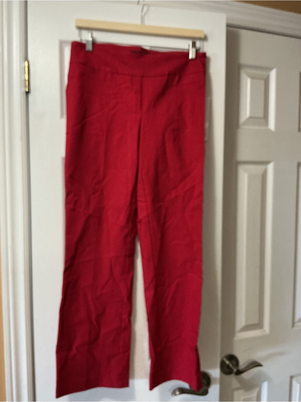 High-Rise Red Wide-Leg Pants - Women's